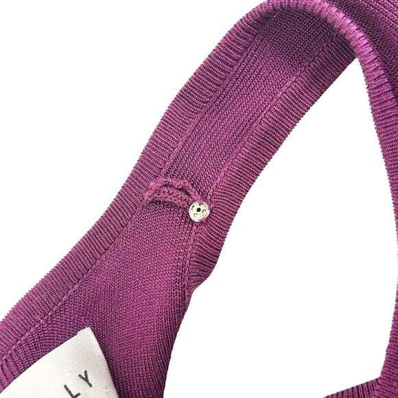 MILLY Plum Fit and Flare Stretch Dress P (XS) - Picture 4 of 11